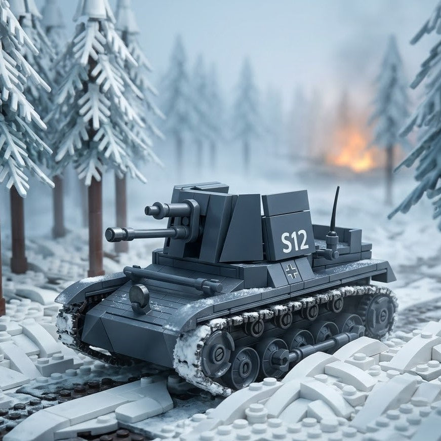 Small Grey Tank Building Brick Model