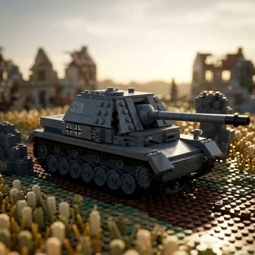 Small Grey Tank Building Brick Model