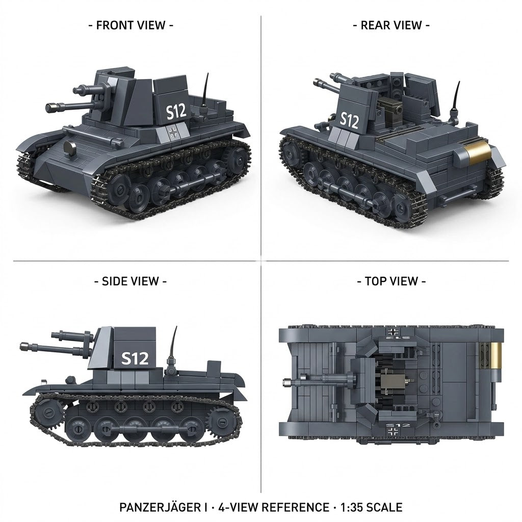 Small Grey Tank Building Brick Model