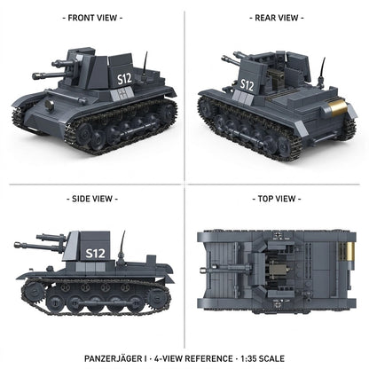 Small Grey Tank Building Brick Model