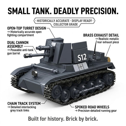 Small Grey Tank Building Brick Model