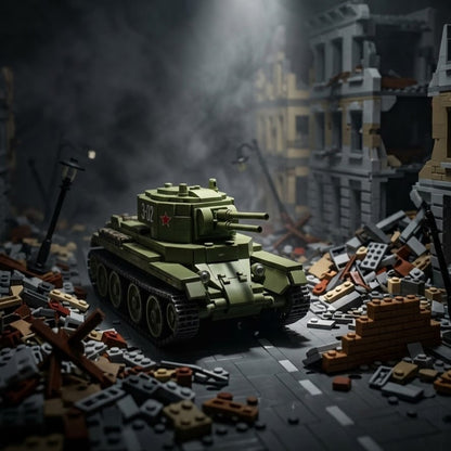BT-7 Soviet Light Tank Building Brick Model