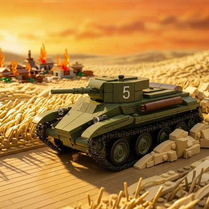 BT-7 Soviet Light Tank Building Brick Model