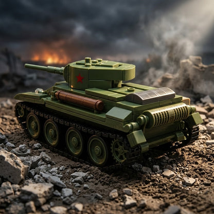 BT-7 Soviet Light Tank Building Brick Model