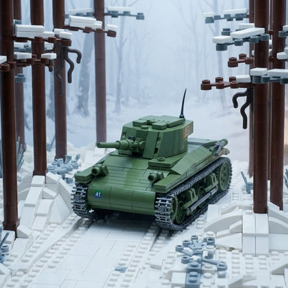 M22 Locust American Airborne Light Tank Building Brick Model