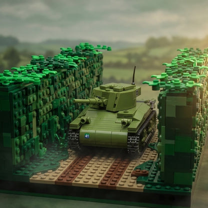 M22 Locust American Airborne Light Tank Building Brick Model