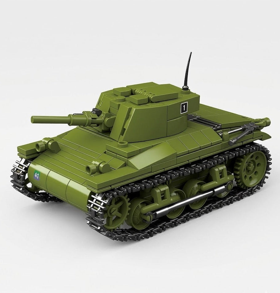 M22 Locust American Airborne Light Tank Building Brick Model