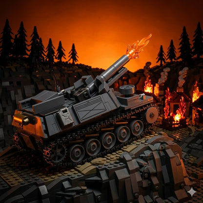 WWII German Artillery Tank Building Brick Model