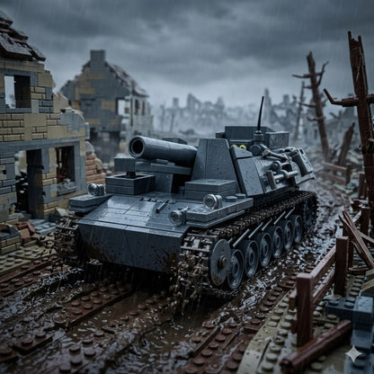 WWII German Artillery Tank Building Brick Model