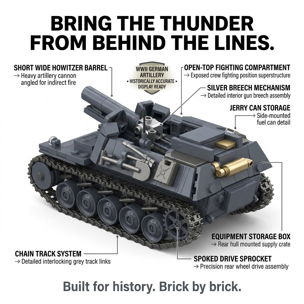 WWII German Artillery Tank Building Brick Model