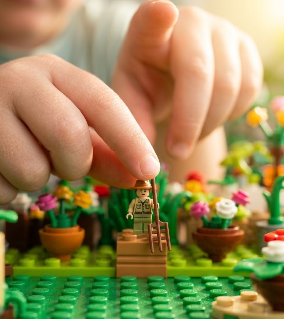 Medium Brown Garden Rake Minifigure