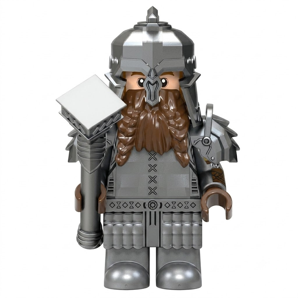 Dwarven Silver War Hammer Champion Collectible Minifigure