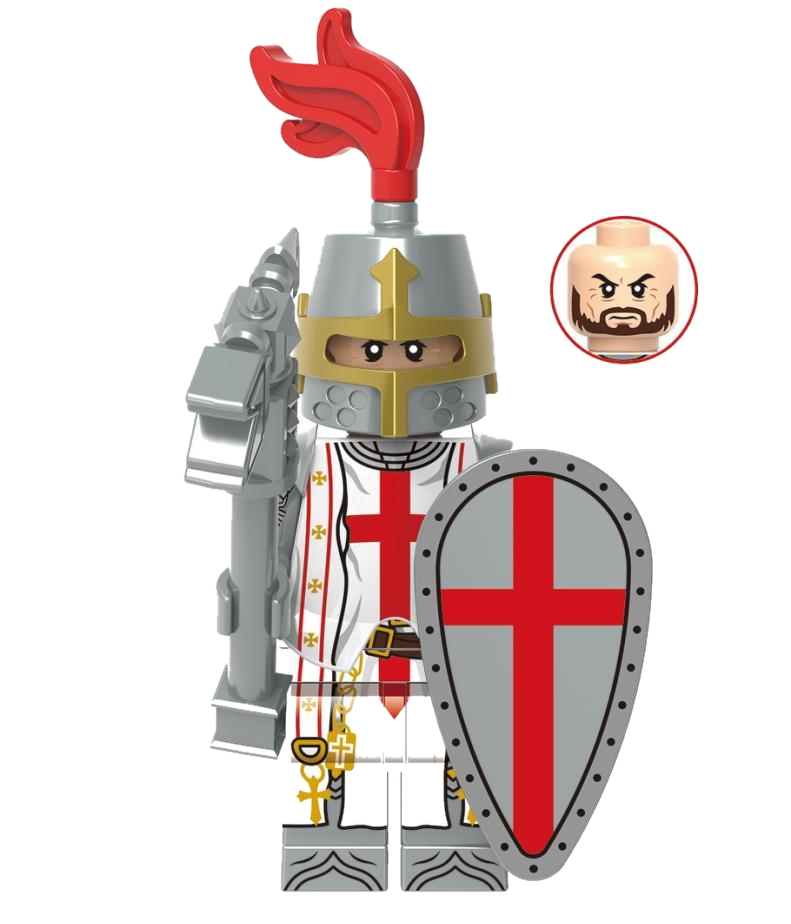 Red Cross Knight Collectible Minifigure on white background