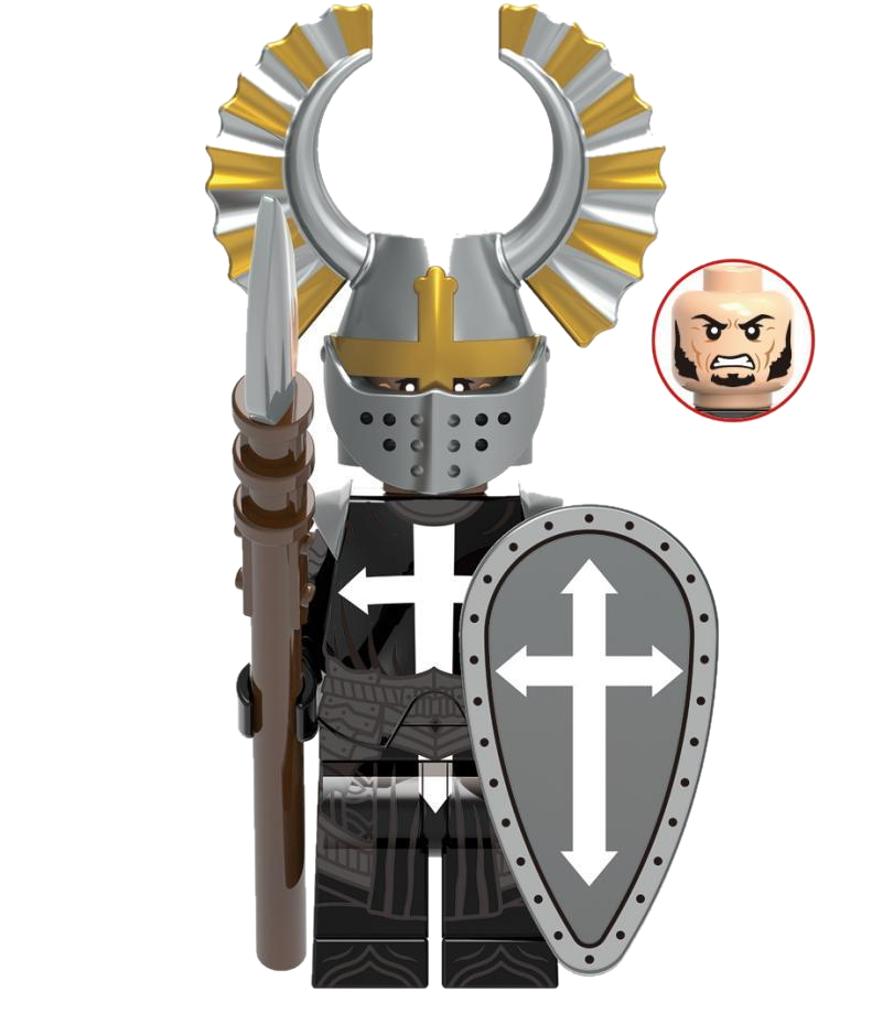 White Cross Knight Collectible Minifigure on white background