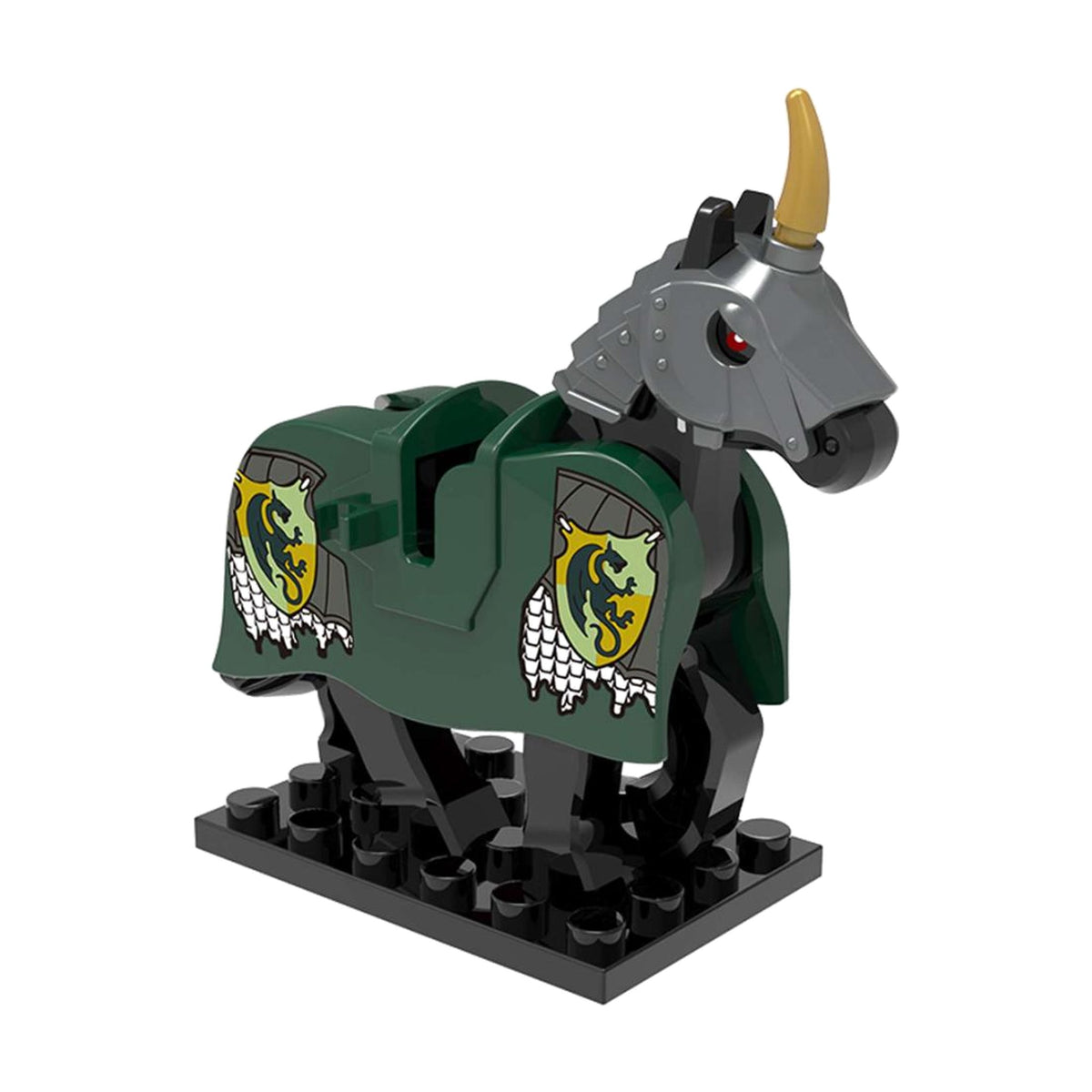 Green Dragon Crest Warhorse - Knight Warhorse Collection - Brick Bros