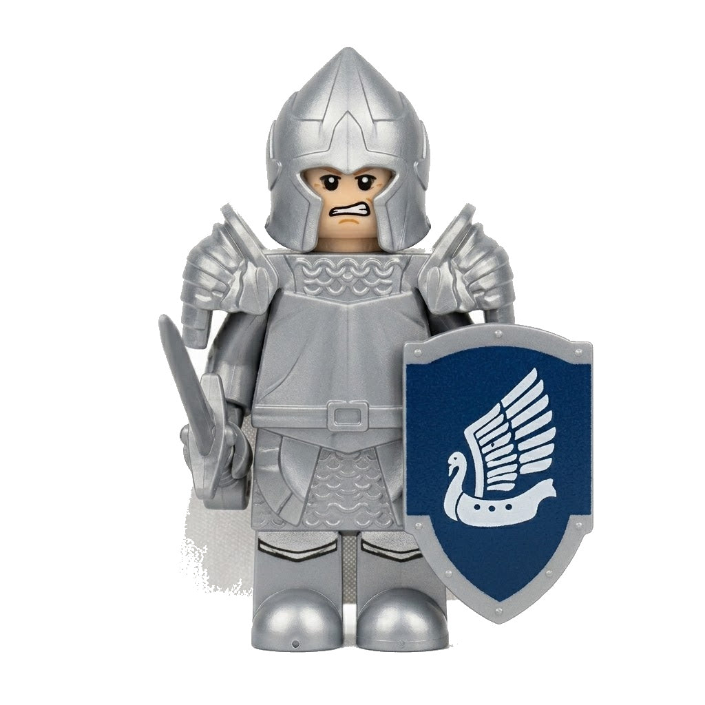 Silver Royal Guard Knight Collectible Minifigure on white background