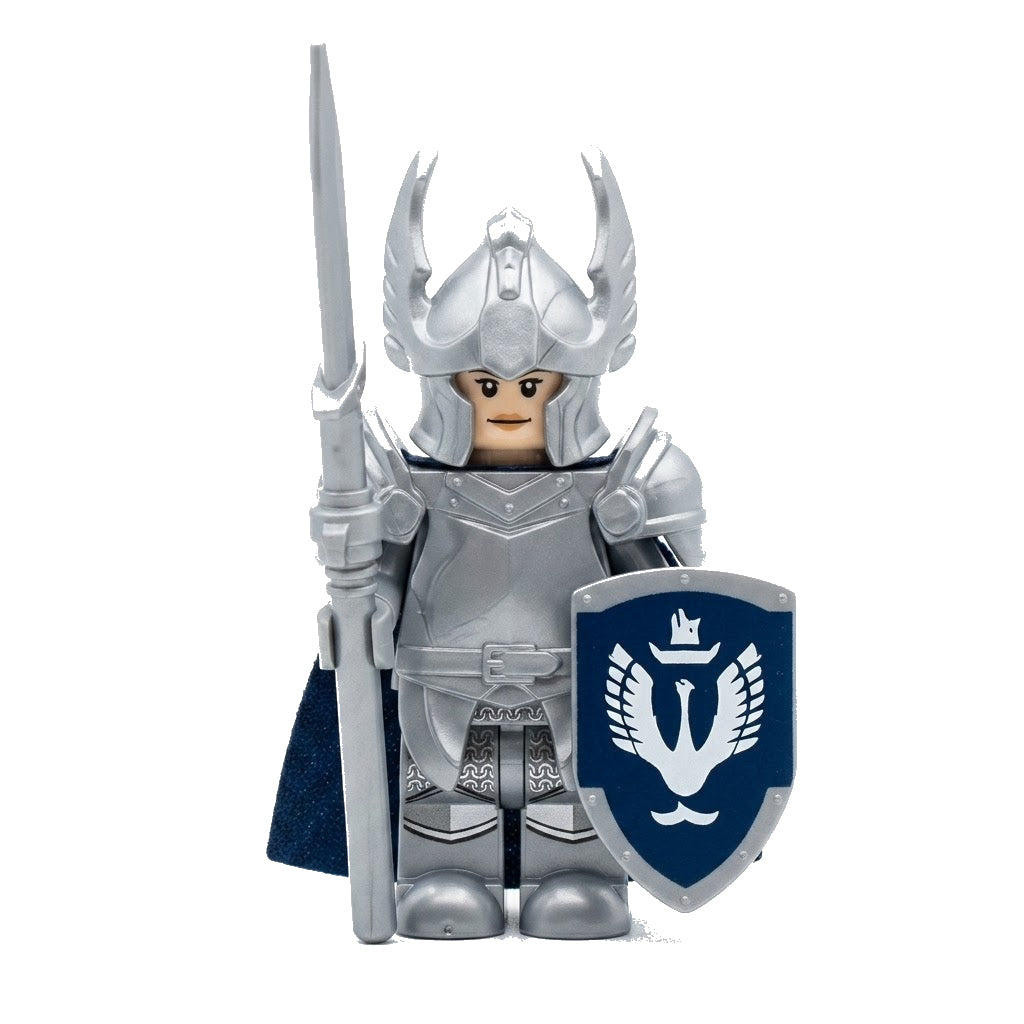 Silver Winged Crown Knight Collectible Minifigure on white background