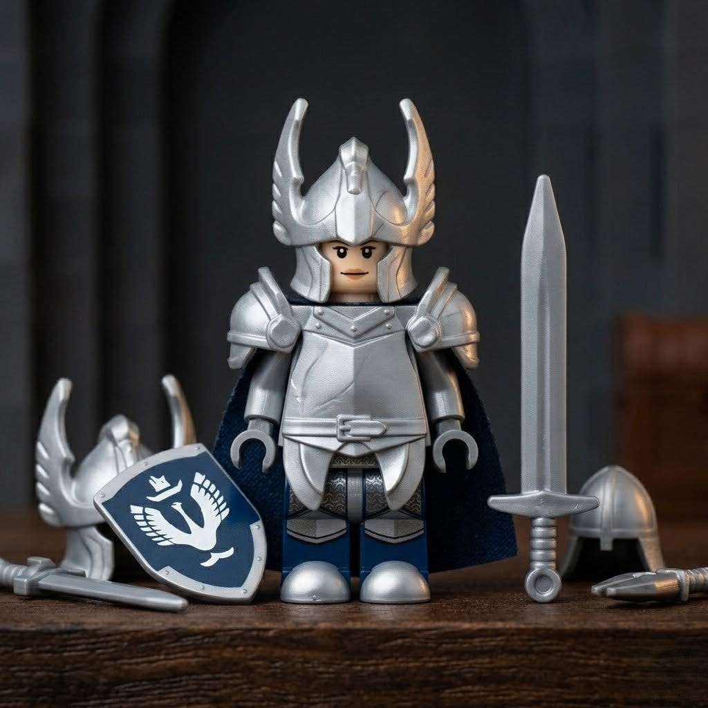 Silver Winged Crown Knight Collectible Minifigure