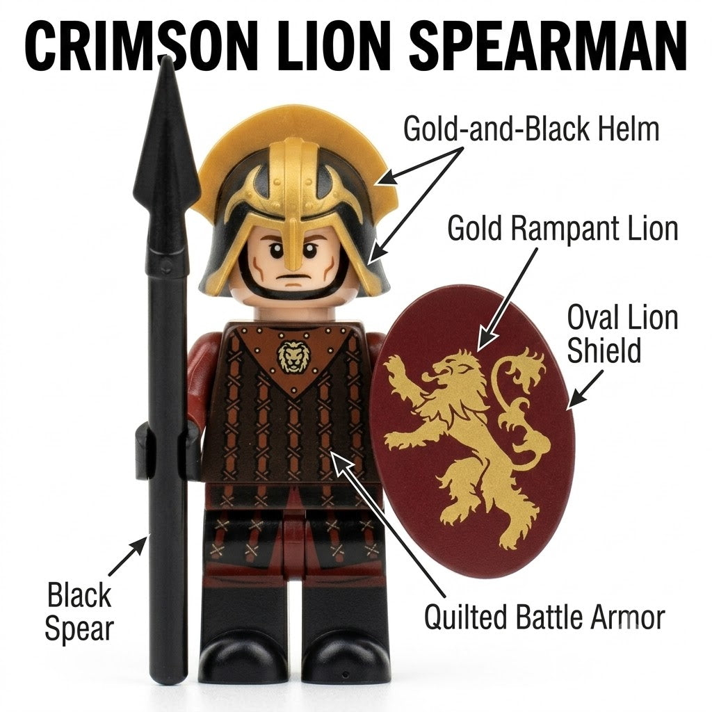 Crimson Lion Spearman Collectible Minifigure