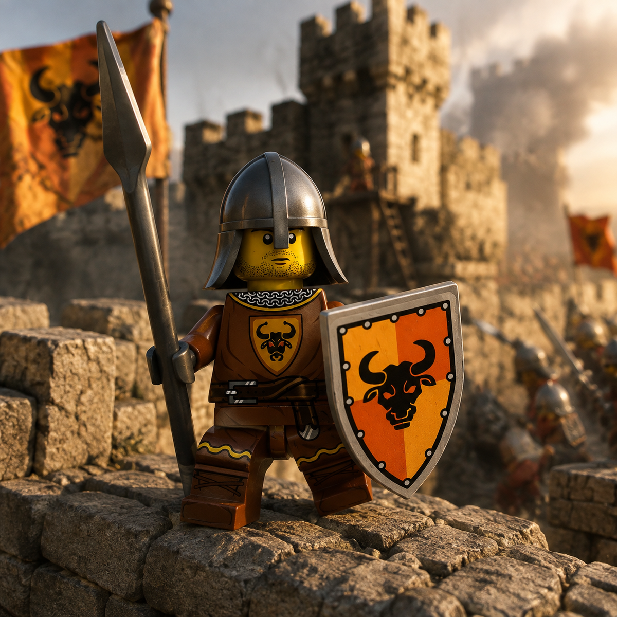 Armored Octopus Sword Knight collectible minifigure in a medieval castle action scene