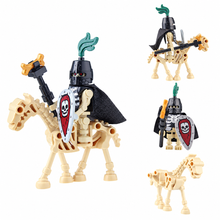 Bone skeleton knight rider with skeletal horse, cleaned catalog image