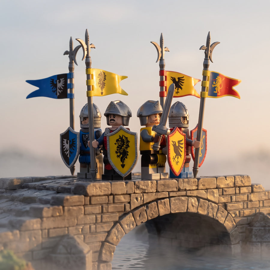 Banner Guard Knights – Heraldic Castle Knight Minifigures - Brick BrosMinifigures