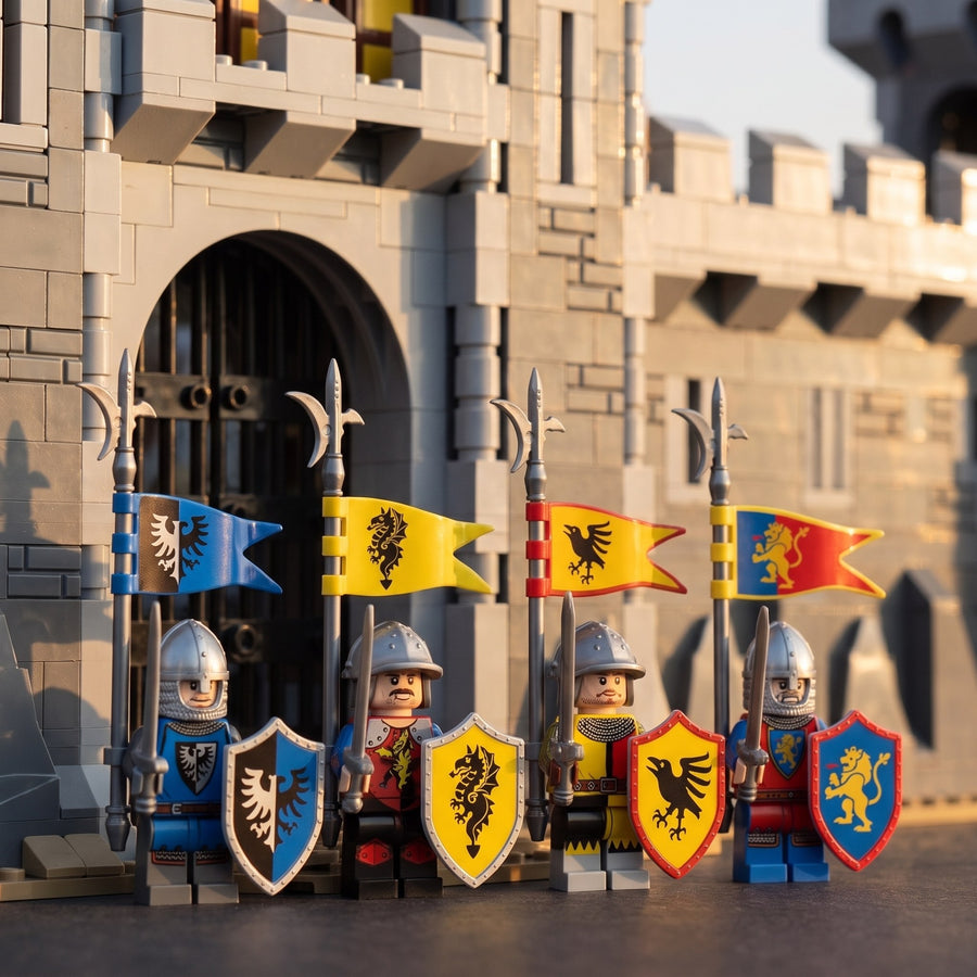 Banner Guard Knights – Heraldic Castle Knight Minifigures - Brick BrosMinifigures