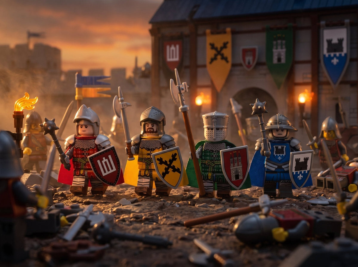Banner Hall Knights – Medieval Heraldic Knight Minifigures - Brick BrosMinifigures