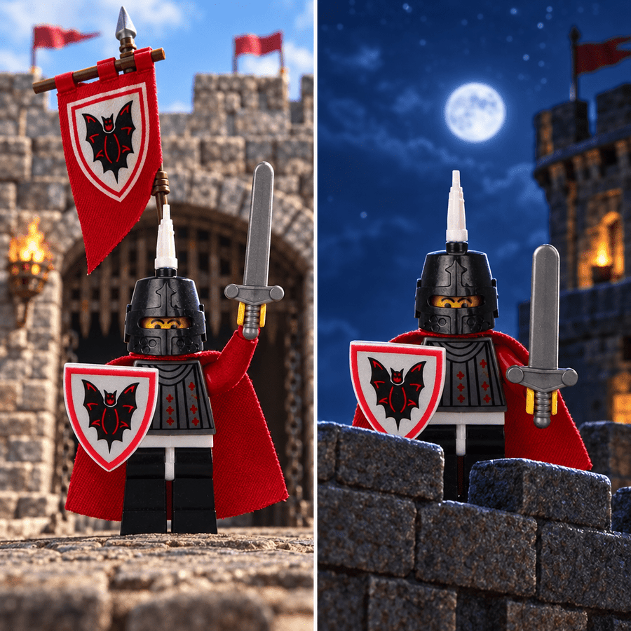 Bat Banner Knight Minifigure - Brick BrosMinifigure