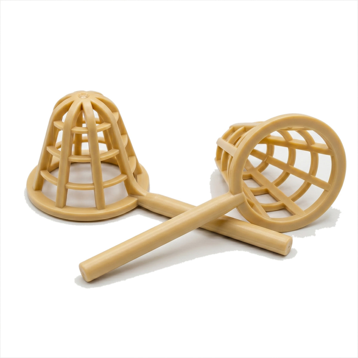 Tan catch net accessory on a white background