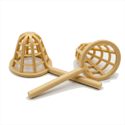 Tan catch net accessory on a white background