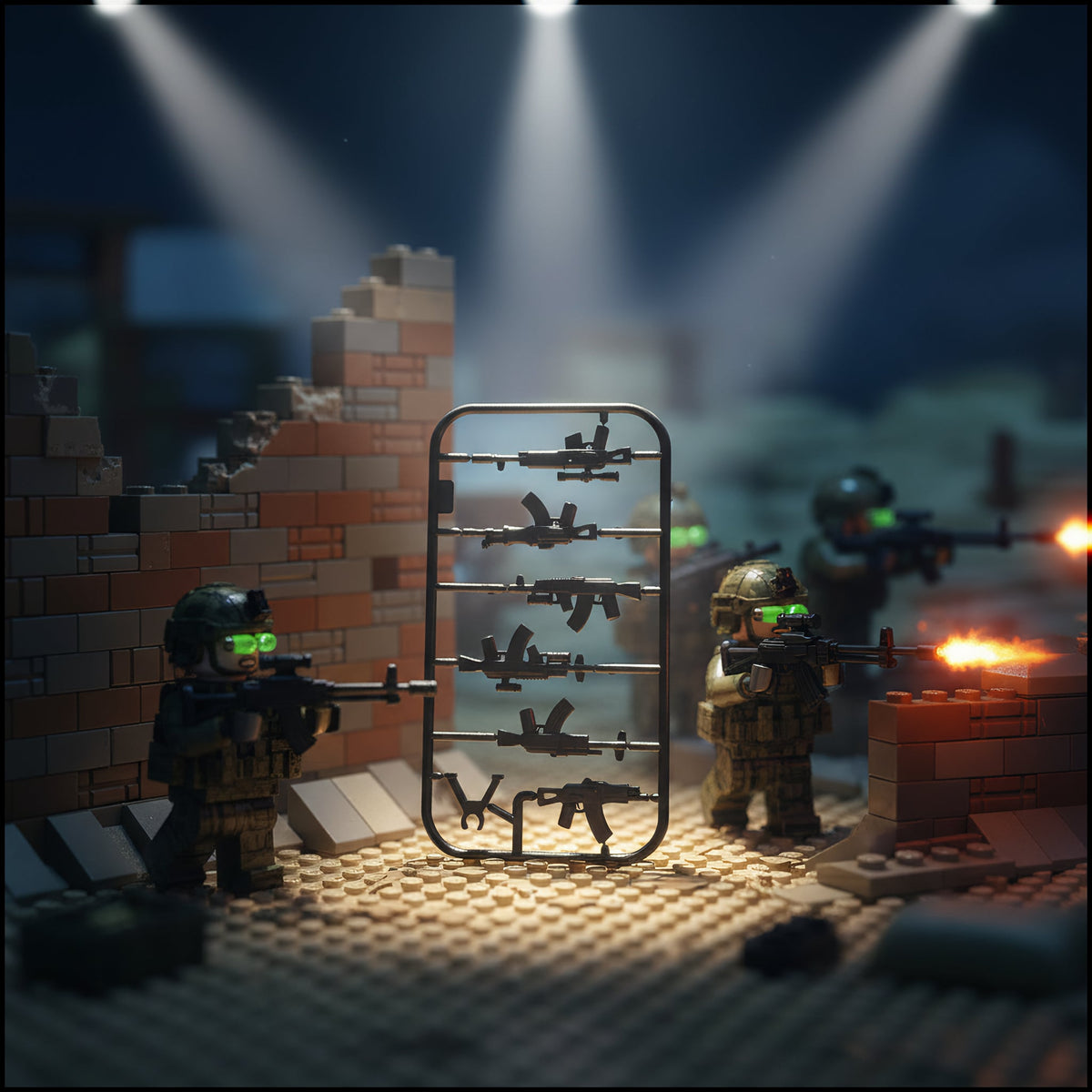 Black Assorted Rifle Sprue night operation action scene