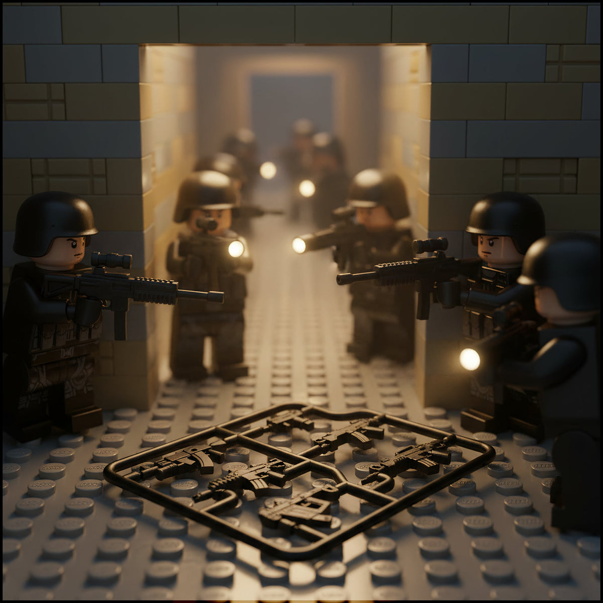 Black Compact Firearm Sprue action scene