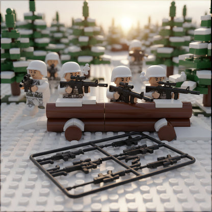 Black Tactical Rifle Sprue winter forest action scene