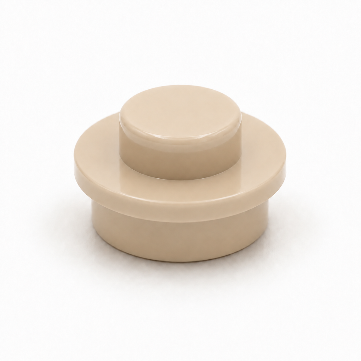 Brick Bros 1x1 classic round plate, Beige