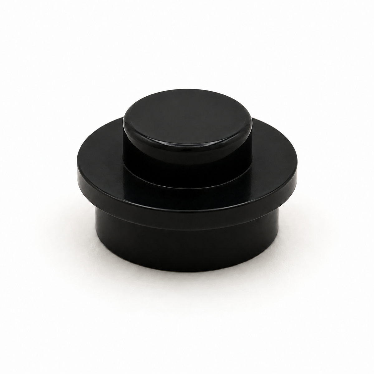Brick Bros 1x1 classic round plate, Black
