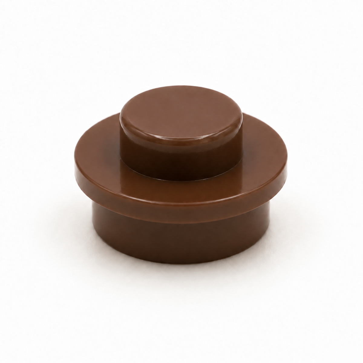 Brick Bros 1x1 classic round plate, Brown