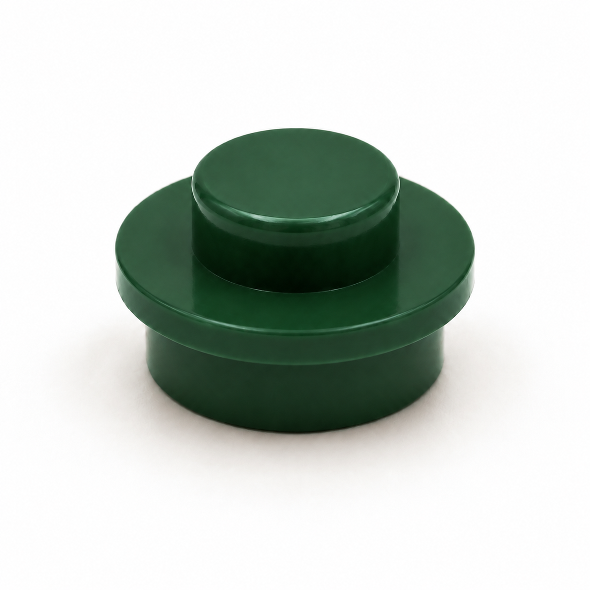 Brick Bros 1x1 classic round plate, Dark Green