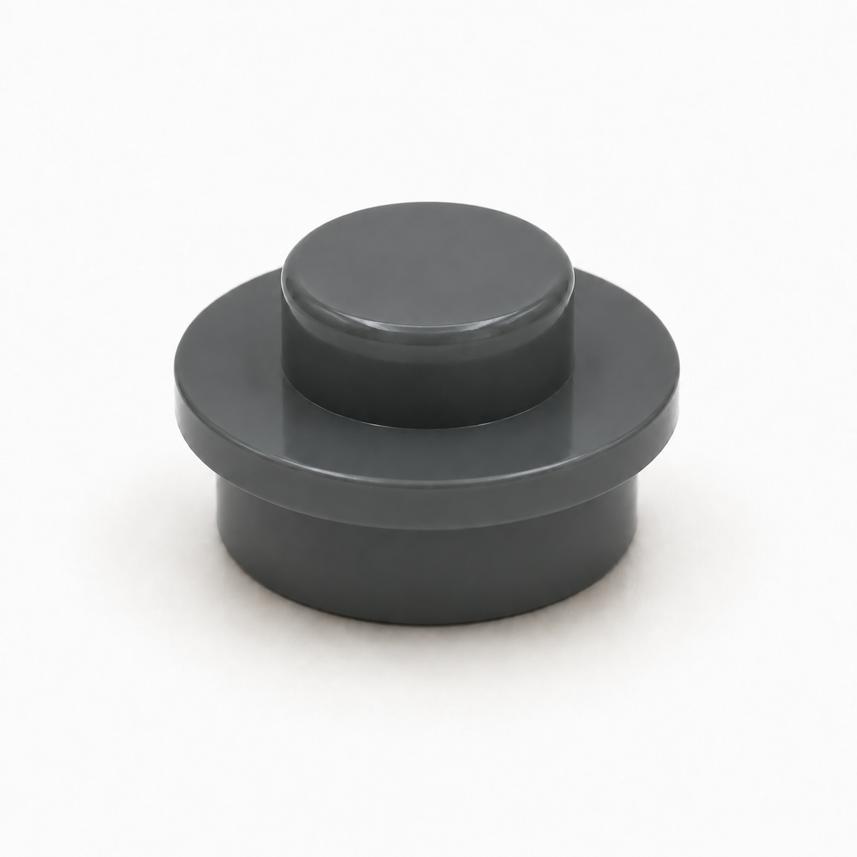 Brick Bros 1x1 classic round plate, Dark Grey