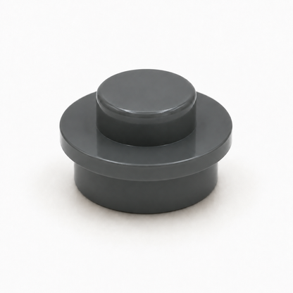 Brick Bros 1x1 classic round plate, Dark Grey