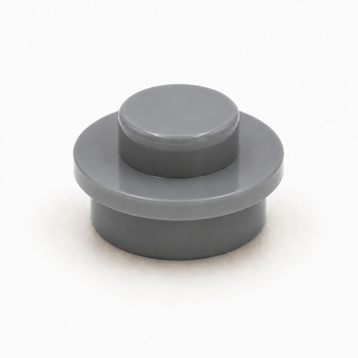 Brick Bros 1x1 classic round plate, Grey