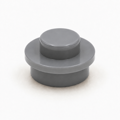 Brick Bros 1x1 classic round plate, Grey