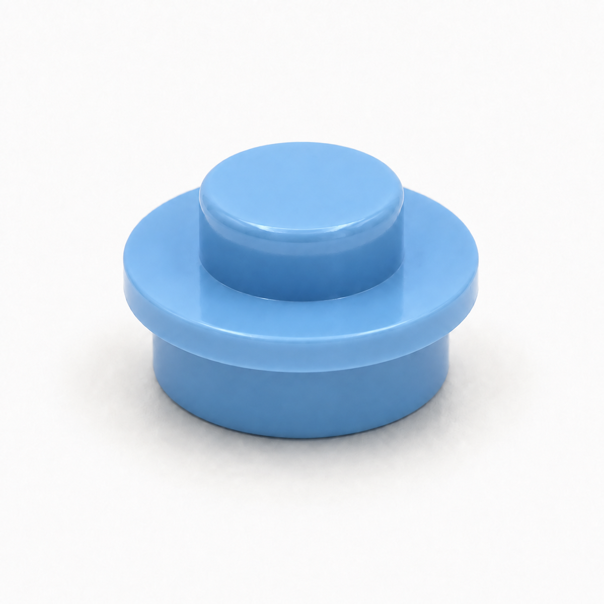 Brick Bros 1x1 classic round plate, Light Blue