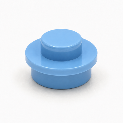 Brick Bros 1x1 classic round plate, Light Blue
