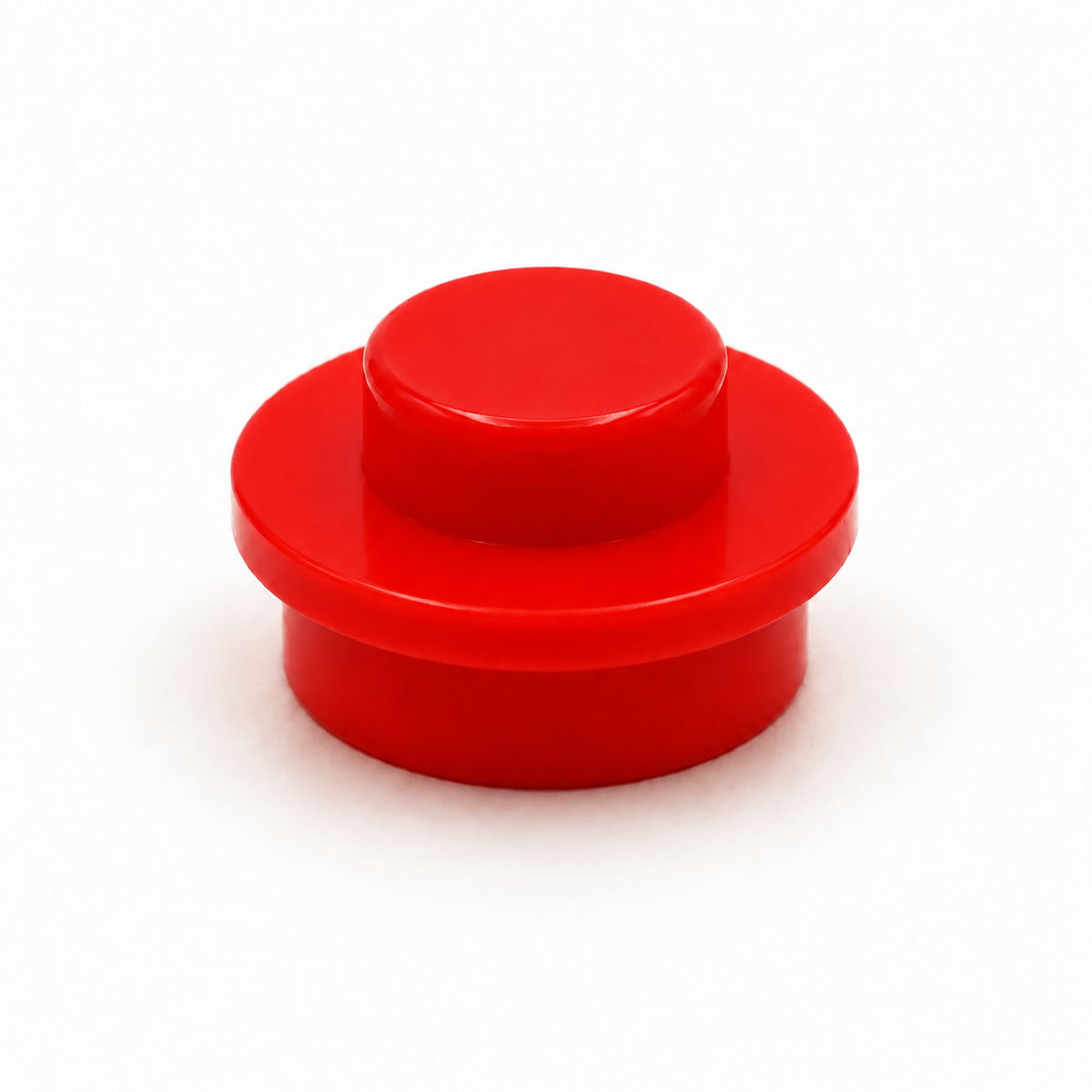 Brick Bros 1x1 classic round plate, Red