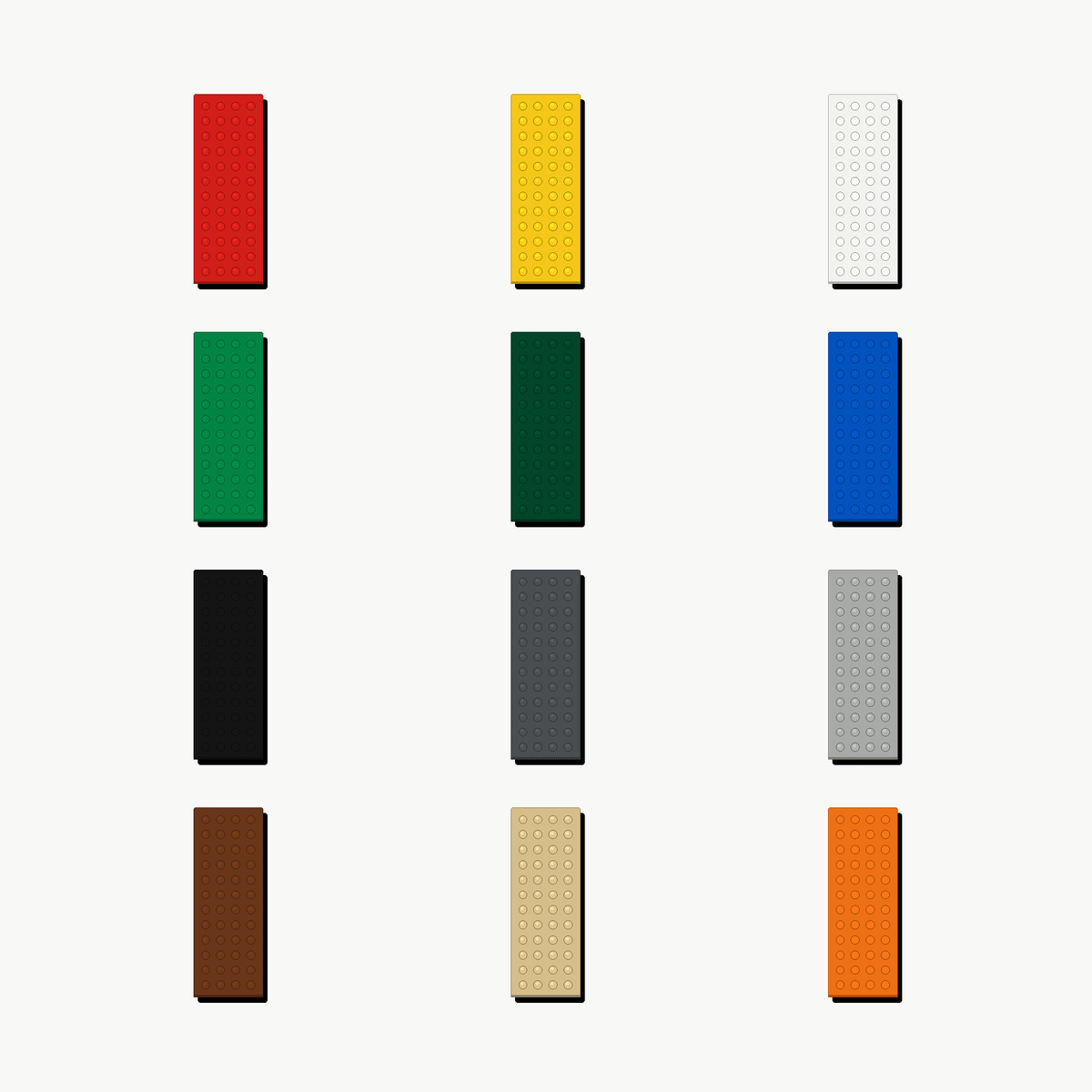 Single-Color Flat Pieces & Baseplates - Brick BrosBuilding Bricks