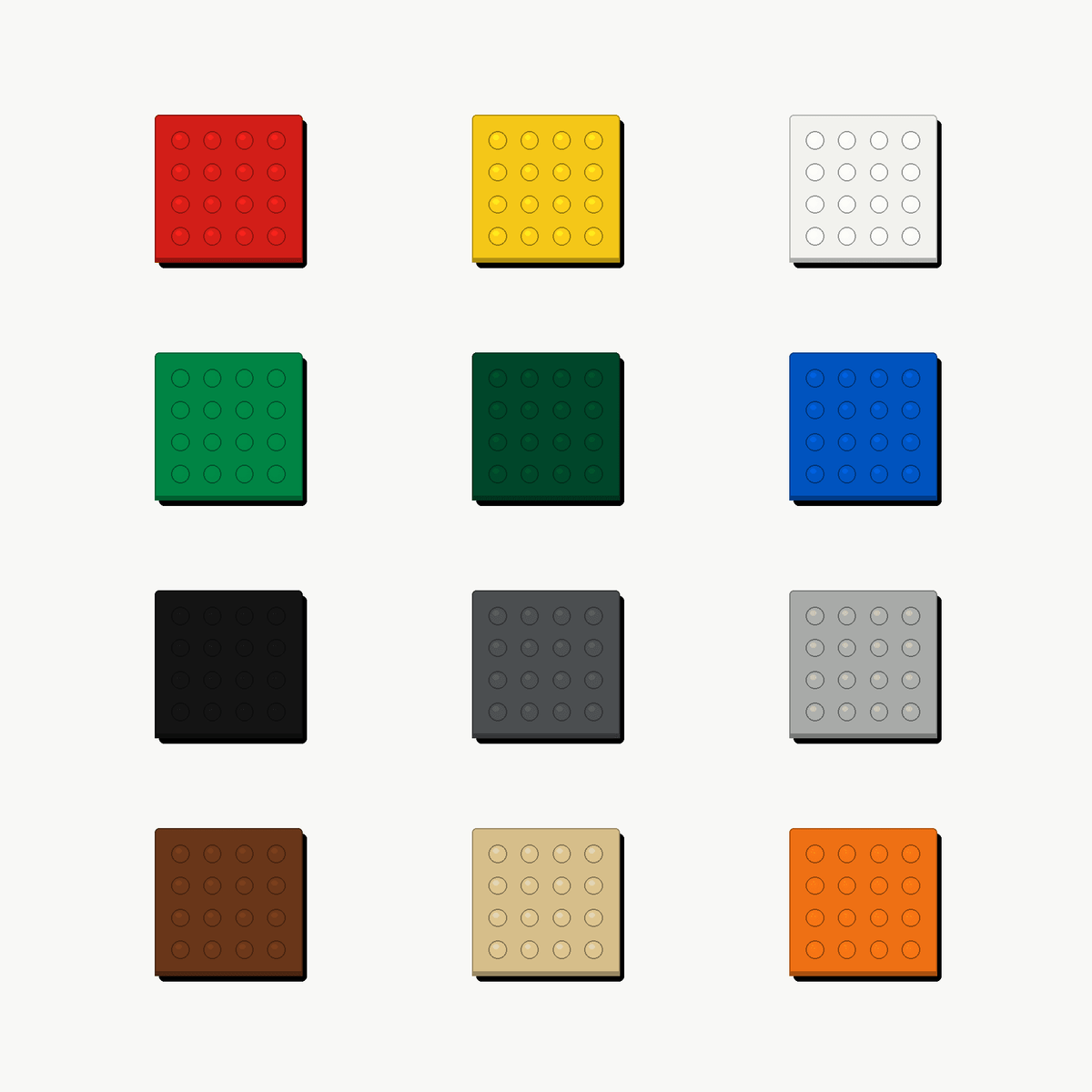 Single-Color Flat Pieces & Baseplates - Brick BrosBuilding Bricks
