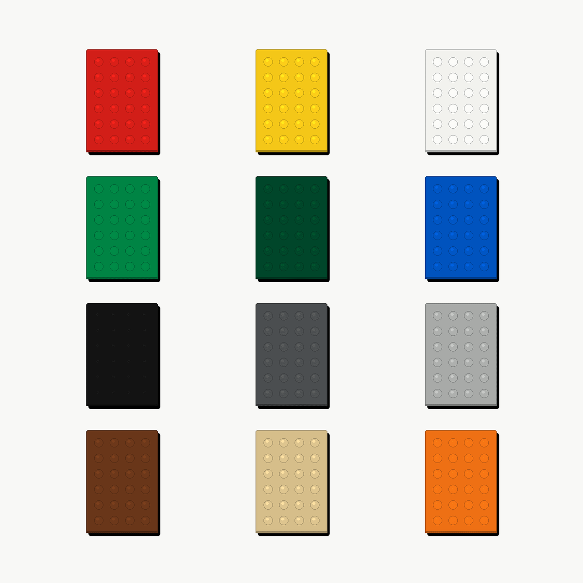 Single-Color Flat Pieces & Baseplates - Brick BrosBuilding Bricks