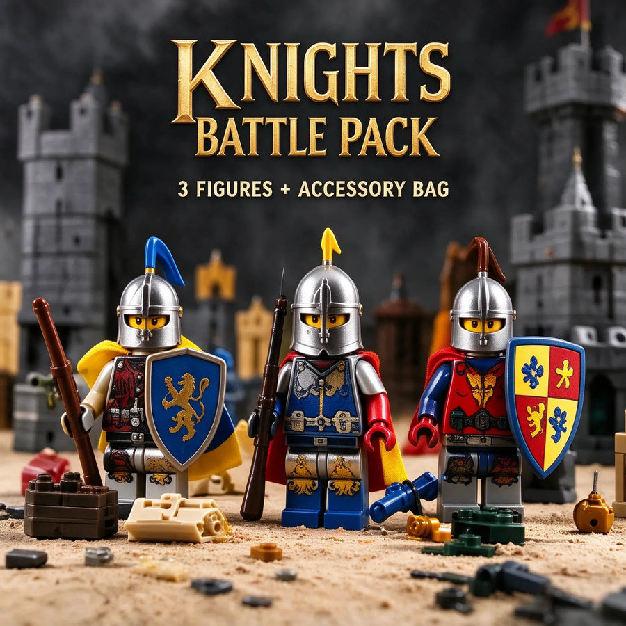 Knights Core Battle Pack, representative 3-figure assortment and accessory bag