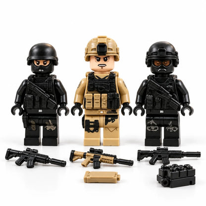 Modern Forces Core Battle Pack, three representative figures and accessories on white